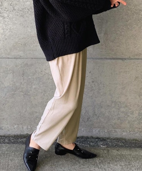 select MOCA by son(セレクトモカバイソン)の「リラックスリブイージーパンツ(その他パンツ・レディース・ブラック/グレイッシュベージュ/グリーン・FREE)」の12枚目の写真