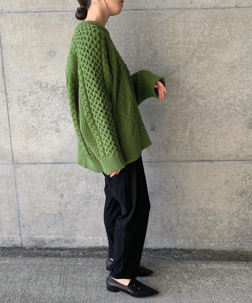 select MOCA by son(セレクトモカバイソン)の「リラックスリブイージーパンツ(その他パンツ・レディース・ブラック/グレイッシュベージュ/グリーン・FREE)」の17枚目の写真