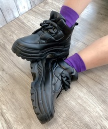 チェーンデコレーションハイカット厚底スニーカー