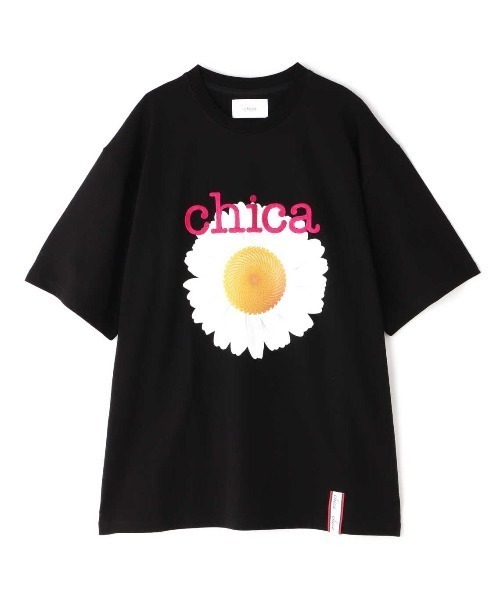 Chica（チカ）の「Chica/チカ/デイジーＴee（Tシャツ/カットソー・レディース・ピンク/ホワイト/ブラック・F）」の8枚目の写真