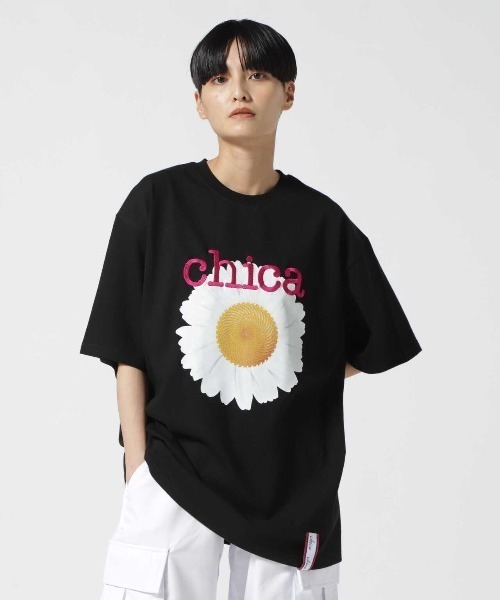 Chica（チカ）の「Chica/チカ/デイジーＴee（Tシャツ/カットソー・レディース・ピンク/ホワイト/ブラック・F）」の9枚目の写真