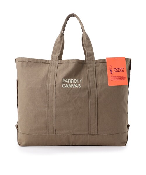 THE SHOP TK （ザ ショップ ティーケー ）の「【別注】PARROTT CANVAS トートバッグ（トートバッグ・レディース・アイボリー/ダークグリーン/ブラウン系その他・00）」の2枚目の写真