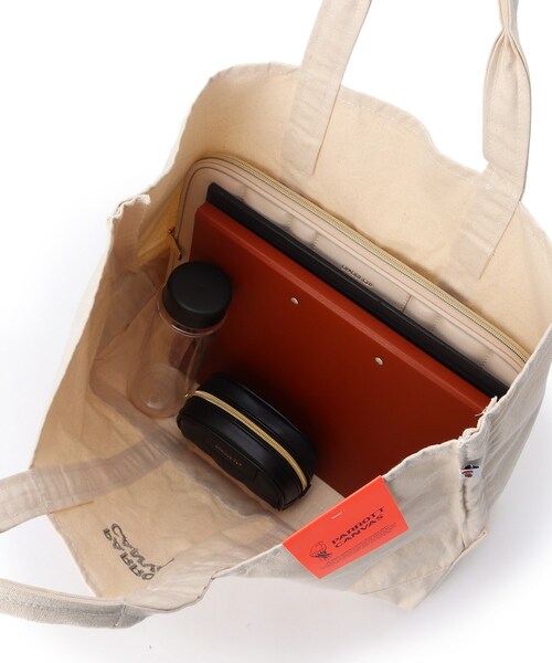THE SHOP TK （ザ ショップ ティーケー ）の「【別注】PARROTT CANVAS トートバッグ（トートバッグ・レディース・アイボリー/ダークグリーン/ブラウン系その他・00）」の9枚目の写真