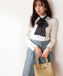 PROPORTION BODY DRESSING | 【美人百花11月号タイアップ 休井美郷さん着用商品】ドットリボンリブニット / 1212270016(ニット/セーター)
