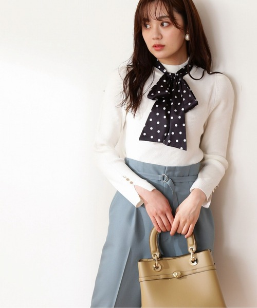 PROPORTION BODY DRESSING（プロポーションボディドレッシング）の「ドットリボンリブニット / 1212270016（ニット/セーター・レディース・ネイビー/グレー/ホワイト系その他・MEDIUM/SMALL）」の2枚目の写真