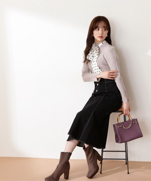 PROPORTION BODY DRESSING（プロポーションボディドレッシング）の「ドットリボンリブニット / 1212270016（ニット/セーター・レディース・ネイビー/グレー/ホワイト系その他・MEDIUM/SMALL）」の9枚目の写真