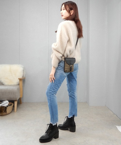 minia（ミニア）の「厚底レースアップブーティ（ブーツ・レディース・ブラック系その他2/ブラック系その他/カーキブラウン・LL/S/M/L）」の22枚目の写真