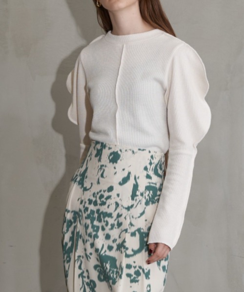 Solace（ソレイス）の「ウェーブショルダーパイルトップス（Tシャツ/カットソー・レディース・ブラック/ナチュラル/パープル・FREE）」の14枚目の写真