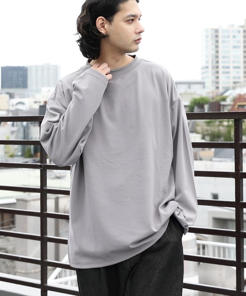 8(eight)(エイト)の「ワイドモックネックTシャツ(Tシャツ/カットソー・メンズ・ホワイト/ベージュ/グレー系その他/チャコールグレー/ブラウン/ネイビー/ブラック・MEDIUM/LARGE)」の5枚目の写真