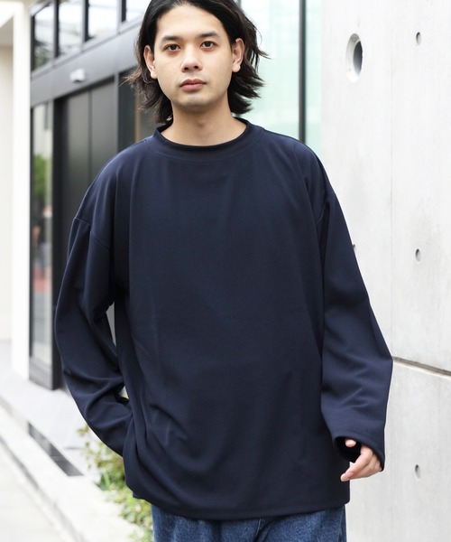 8(eight)(エイト)の「ワイドモックネックTシャツ(Tシャツ/カットソー・メンズ・ホワイト/ベージュ/グレー系その他/チャコールグレー/ブラウン/ネイビー/ブラック・MEDIUM/LARGE)」の1枚目の写真