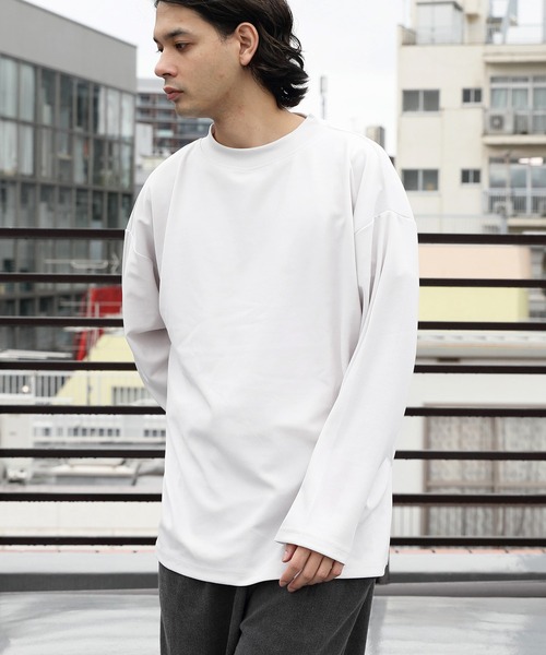 8(eight)(エイト)の「ワイドモックネックTシャツ(Tシャツ/カットソー・メンズ・ホワイト/ベージュ/グレー系その他/チャコールグレー/ブラウン/ネイビー/ブラック・MEDIUM/LARGE)」の2枚目の写真