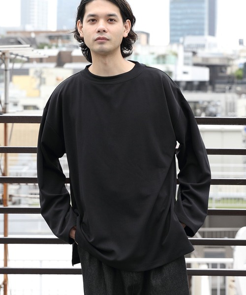 8(eight)(エイト)の「ワイドモックネックTシャツ(Tシャツ/カットソー・メンズ・ホワイト/ベージュ/グレー系その他/チャコールグレー/ブラウン/ネイビー/ブラック・MEDIUM/LARGE)」の3枚目の写真
