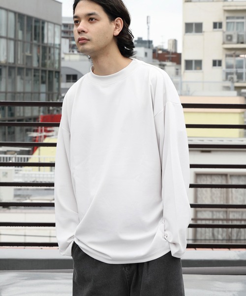 8(eight)(エイト)の「ワイドモックネックTシャツ(Tシャツ/カットソー・メンズ・ホワイト/ベージュ/グレー系その他/チャコールグレー/ブラウン/ネイビー/ブラック・MEDIUM/LARGE)」の8枚目の写真