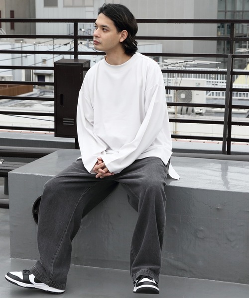 8(eight)(エイト)の「ワイドモックネックTシャツ(Tシャツ/カットソー・メンズ・ホワイト/ベージュ/グレー系その他/チャコールグレー/ブラウン/ネイビー/ブラック・MEDIUM/LARGE)」の15枚目の写真