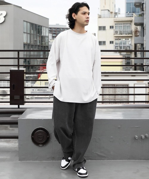 8(eight)(エイト)の「ワイドモックネックTシャツ(Tシャツ/カットソー・メンズ・ホワイト/ベージュ/グレー系その他/チャコールグレー/ブラウン/ネイビー/ブラック・MEDIUM/LARGE)」の22枚目の写真