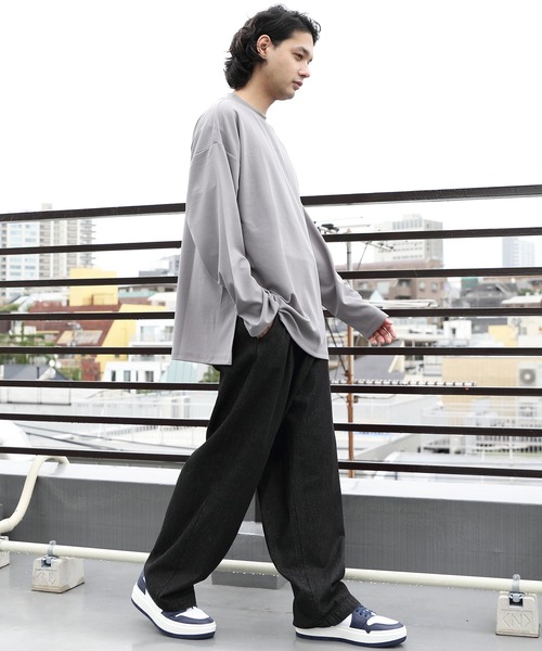 8(eight)(エイト)の「ワイドモックネックTシャツ(Tシャツ/カットソー・メンズ・ホワイト/ベージュ/グレー系その他/チャコールグレー/ブラウン/ネイビー/ブラック・MEDIUM/LARGE)」の18枚目の写真