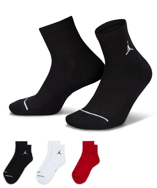 JORDAN BRAND（ジョーダンブランド）の「JORDAN BRAND U J ED CUSH POLY ANKLE 3PR 144 / ジョーダン ブランド ジョーダン ED CUSH POLY アンクル ソックス 3PR 144  / NIKE 【SP】（ソックス/靴下・メンズ・ホワイト/マルチ/ブラック・23-25/25-27/27-29）」の3枚目の写真