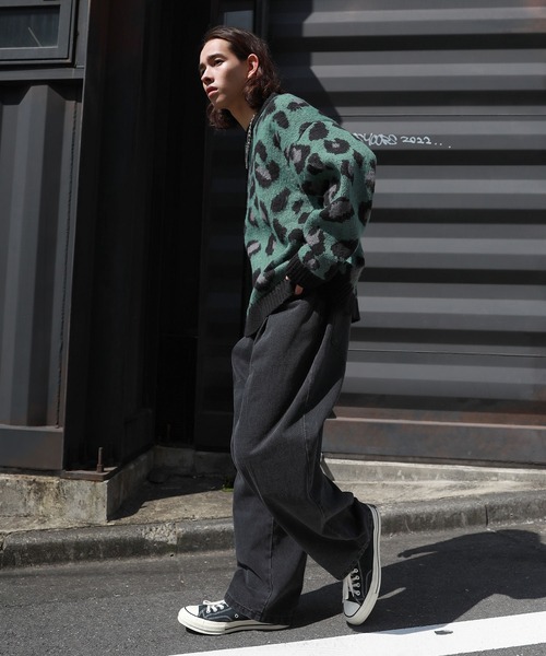 MSG（エムエスジー）の「Buyer's Select/モヘアライクビッグシルエットクルーニット ボーダー レオパード（ニット/セーター・メンズ・グリーン系/パープル/グリーン/グレー系/ブルー系/ベージュ系/ブルー/ネイビー/ブラック/イエロー系/ロイヤルブルー・M/L）」の15枚目の写真