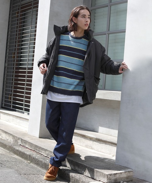 MSG（エムエスジー）の「Buyer's Select/モヘアライクビッグシルエットクルーニット ボーダー レオパード（ニット/セーター・メンズ・グリーン系/パープル/グリーン/グレー系/ブルー系/ベージュ系/ブルー/ネイビー/ブラック/イエロー系/ロイヤルブルー・M/L）」の22枚目の写真