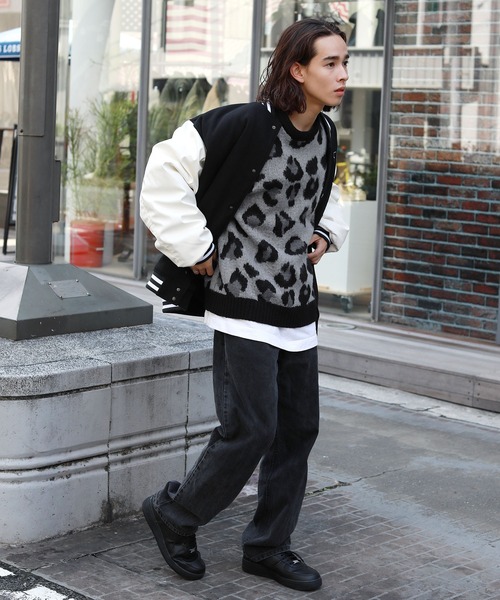 MSG（エムエスジー）の「Buyer's Select/モヘアライクビッグシルエットクルーニット ボーダー レオパード（ニット/セーター・メンズ・グリーン系/パープル/グリーン/グレー系/ブルー系/ベージュ系/ブルー/ネイビー/ブラック/イエロー系/ロイヤルブルー・M/L）」の19枚目の写真