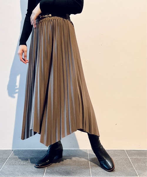 NOMAE（ノーマエ）の「アシンメトリープリーツスカート（スカート・レディース・ライトグレー/ブラック/ベージュ・FREE）」の7枚目の写真