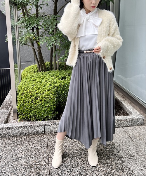 NOMAE（ノーマエ）の「アシンメトリープリーツスカート（スカート・レディース・ライトグレー/ブラック/ベージュ・FREE）」の16枚目の写真