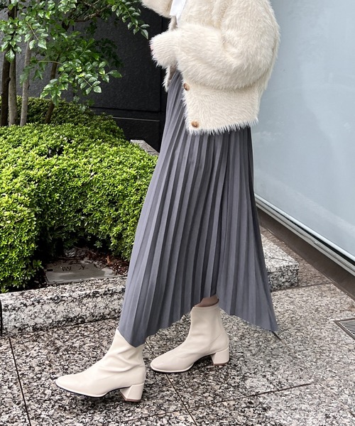 NOMAE（ノーマエ）の「アシンメトリープリーツスカート（スカート・レディース・ライトグレー/ブラック/ベージュ・FREE）」の17枚目の写真