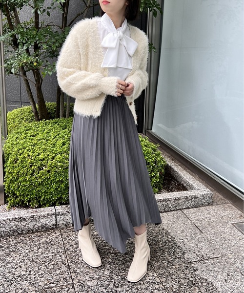 NOMAE（ノーマエ）の「アシンメトリープリーツスカート（スカート・レディース・ライトグレー/ブラック/ベージュ・FREE）」の18枚目の写真