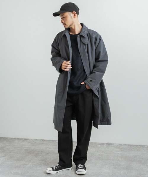 Audience(オーディエンス)の「60/40クロス 中綿 ステンカラーコート オーバーサイズ AUD7159(ステンカラーコート・メンズ・ブラック/オリーブ/ブルーグレー/グレー/ブラウン・M/L/XL)」の15枚目の写真