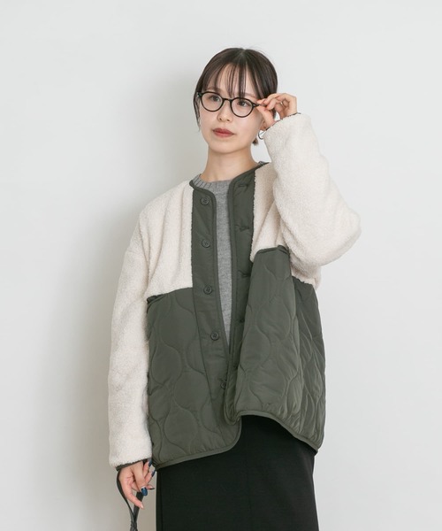 UR Lab.（アーバンリサーチラボ）の「『UR TECH』 2WAYボアキルトブルゾン（ブルゾン・レディース・ブラック/カーキ/ブラウン・FREE）」の3枚目の写真