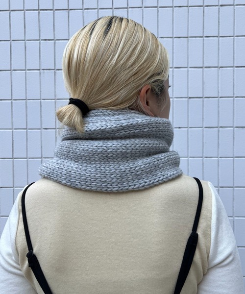 TWEED MILL（ツイードミル）の「【TWEED MILL/ツイードミル】Knit Muffler（マフラー・レディース・グレー・FREE）」の5枚目の写真