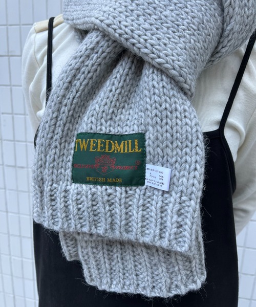 TWEED MILL（ツイードミル）の「【TWEED MILL/ツイードミル】Knit Muffler（マフラー・レディース・グレー・FREE）」の6枚目の写真