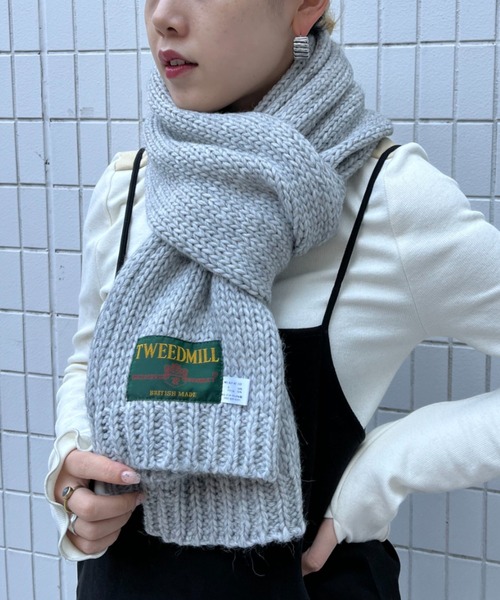 TWEED MILL（ツイードミル）の「【TWEED MILL/ツイードミル】Knit Muffler（マフラー・レディース・グレー・FREE）」の3枚目の写真