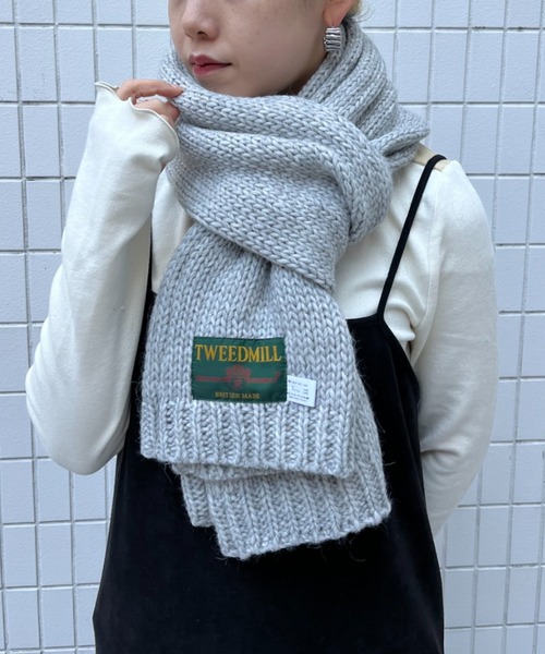 TWEED MILL（ツイードミル）の「【TWEED MILL/ツイードミル】Knit Muffler（マフラー・レディース・グレー・FREE）」の2枚目の写真