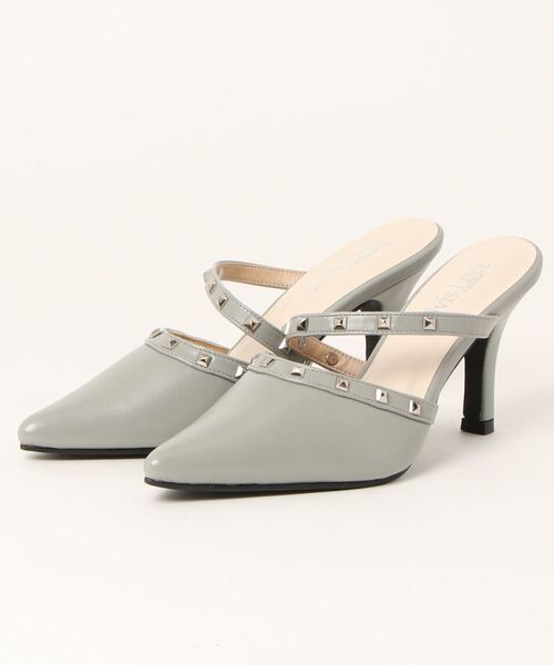 Elvis Luce（エルビスルーチェ）の「ElvisLuce(エルビスルーチェ)スタッズピンヒール前詰まりミュールパンプス（パンプス・レディース・ミント/ブラック/ピンク/ホワイト・L/S/LL/M）」の4枚目の写真