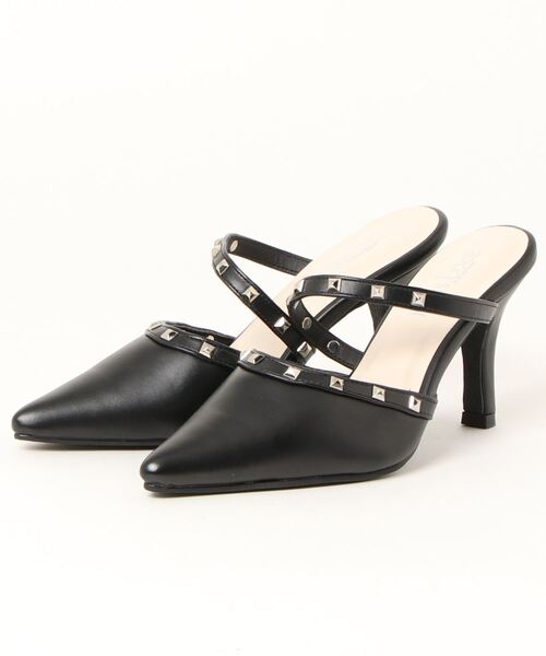 Elvis Luce（エルビスルーチェ）の「ElvisLuce(エルビスルーチェ)スタッズピンヒール前詰まりミュールパンプス（パンプス・レディース・ミント/ブラック/ピンク/ホワイト・L/S/LL/M）」の16枚目の写真