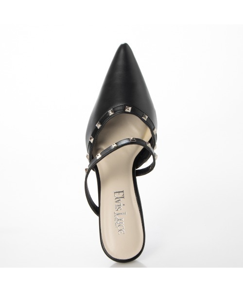 Elvis Luce（エルビスルーチェ）の「ElvisLuce(エルビスルーチェ)スタッズピンヒール前詰まりミュールパンプス（パンプス・レディース・ミント/ブラック/ピンク/ホワイト・L/S/LL/M）」の8枚目の写真