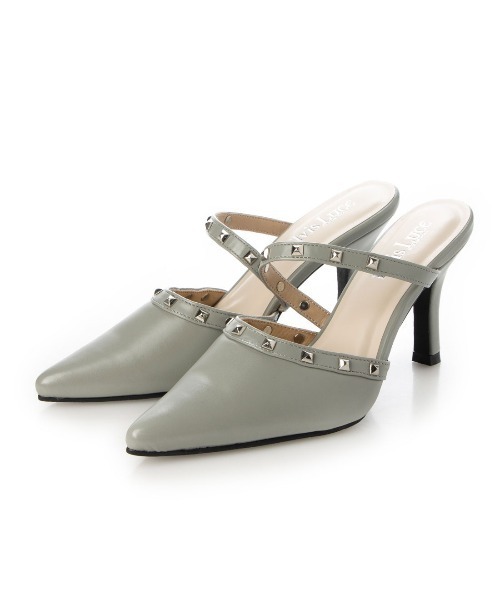 Elvis Luce（エルビスルーチェ）の「ElvisLuce(エルビスルーチェ)スタッズピンヒール前詰まりミュールパンプス（パンプス・レディース・ミント/ブラック/ピンク/ホワイト・L/S/LL/M）」の21枚目の写真