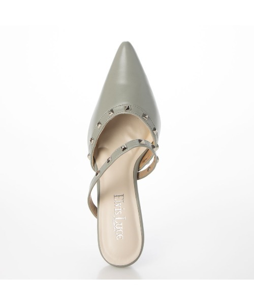 Elvis Luce（エルビスルーチェ）の「ElvisLuce(エルビスルーチェ)スタッズピンヒール前詰まりミュールパンプス（パンプス・レディース・ミント/ブラック/ピンク/ホワイト・L/S/LL/M）」の11枚目の写真