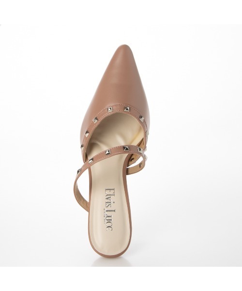 Elvis Luce（エルビスルーチェ）の「ElvisLuce(エルビスルーチェ)スタッズピンヒール前詰まりミュールパンプス（パンプス・レディース・ミント/ブラック/ピンク/ホワイト・L/S/LL/M）」の10枚目の写真