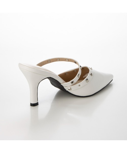 Elvis Luce（エルビスルーチェ）の「ElvisLuce(エルビスルーチェ)スタッズピンヒール前詰まりミュールパンプス（パンプス・レディース・ミント/ブラック/ピンク/ホワイト・L/S/LL/M）」の13枚目の写真