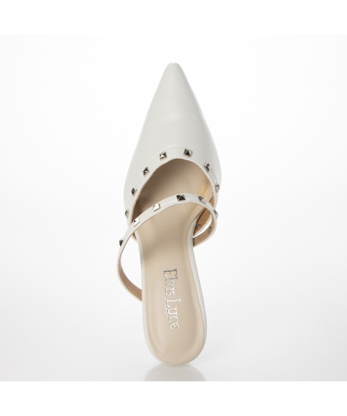 Elvis Luce（エルビスルーチェ）の「ElvisLuce(エルビスルーチェ)スタッズピンヒール前詰まりミュールパンプス（パンプス・レディース・ミント/ブラック/ピンク/ホワイト・L/S/LL/M）」の9枚目の写真
