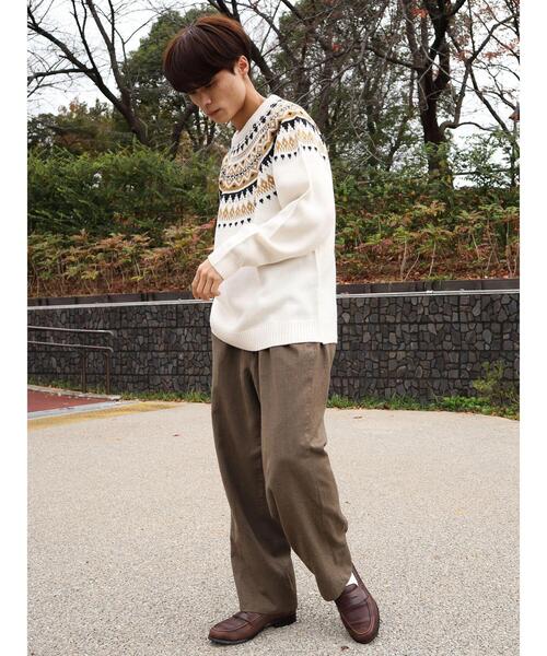 CRAFT STANDARD BOUTIQUE(クラフトスタンダードブティック)の「求心柄ニット(ニット/セーター・メンズ・アイボリー/ダークブラウン・L/LL/M)」の22枚目の写真