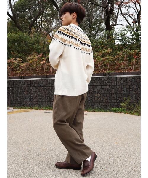 CRAFT STANDARD BOUTIQUE(クラフトスタンダードブティック)の「求心柄ニット(ニット/セーター・メンズ・アイボリー/ダークブラウン・L/LL/M)」の21枚目の写真