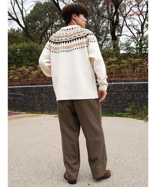 CRAFT STANDARD BOUTIQUE(クラフトスタンダードブティック)の「求心柄ニット(ニット/セーター・メンズ・アイボリー/ダークブラウン・L/LL/M)」の20枚目の写真