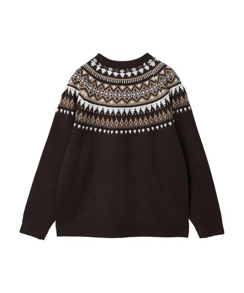 CRAFT STANDARD BOUTIQUE(クラフトスタンダードブティック)の「求心柄ニット(ニット/セーター・メンズ・アイボリー/ダークブラウン・L/LL/M)」の11枚目の写真