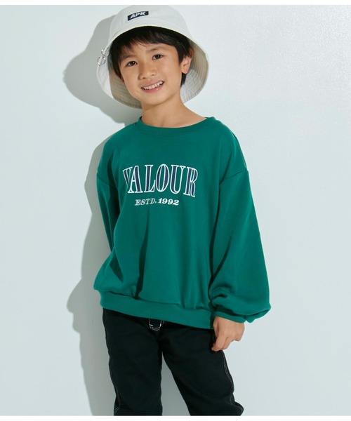 ANAP kids(アナップキッズ)の「プリント裏毛トレーナー(スウェット・キッズ・グリーン/スミクロ/ライトグレー・130cm/110cm/120cm)」の3枚目の写真