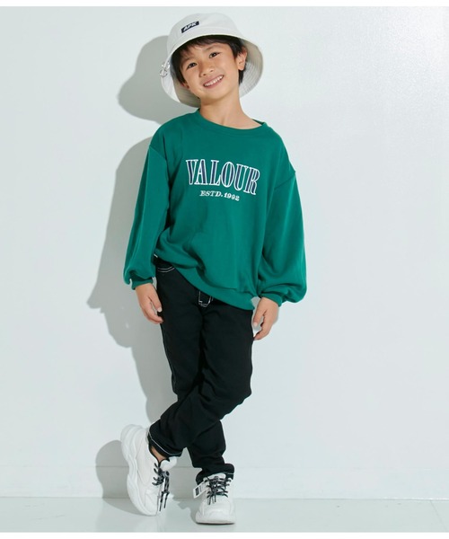 ANAP kids(アナップキッズ)の「プリント裏毛トレーナー(スウェット・キッズ・グリーン/スミクロ/ライトグレー・130cm/110cm/120cm)」の7枚目の写真