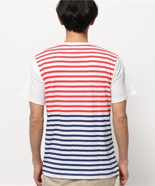 OUTLET(アウトレット)の「【CIAOPANIC TYPY】切替プリントボーダーポケTee(Tシャツ/カットソー・メンズ・レッド/イエロー・LARGE/SMALL)」の5枚目の写真