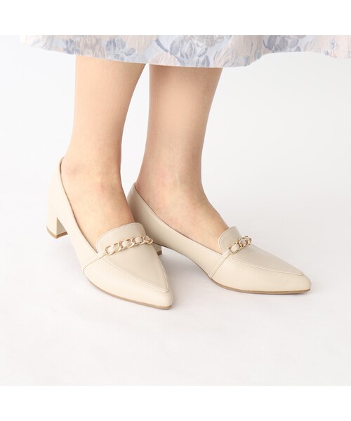 index（インデックス）の「◆ヒールローファー（その他シューズ・レディース・ライトベージュ/ブラック・02/01/03）」の2枚目の写真